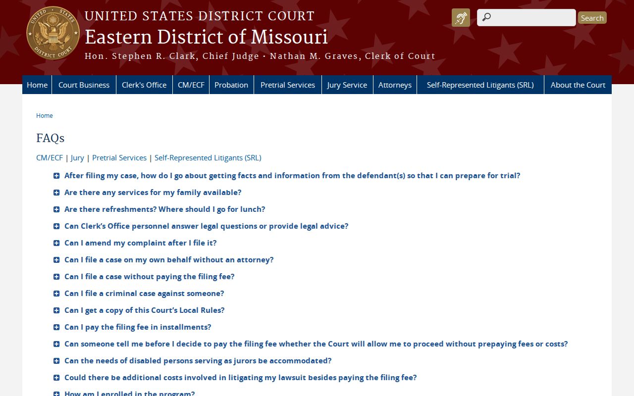 Bellflower court records guide using Eastern District federal court FAQ source