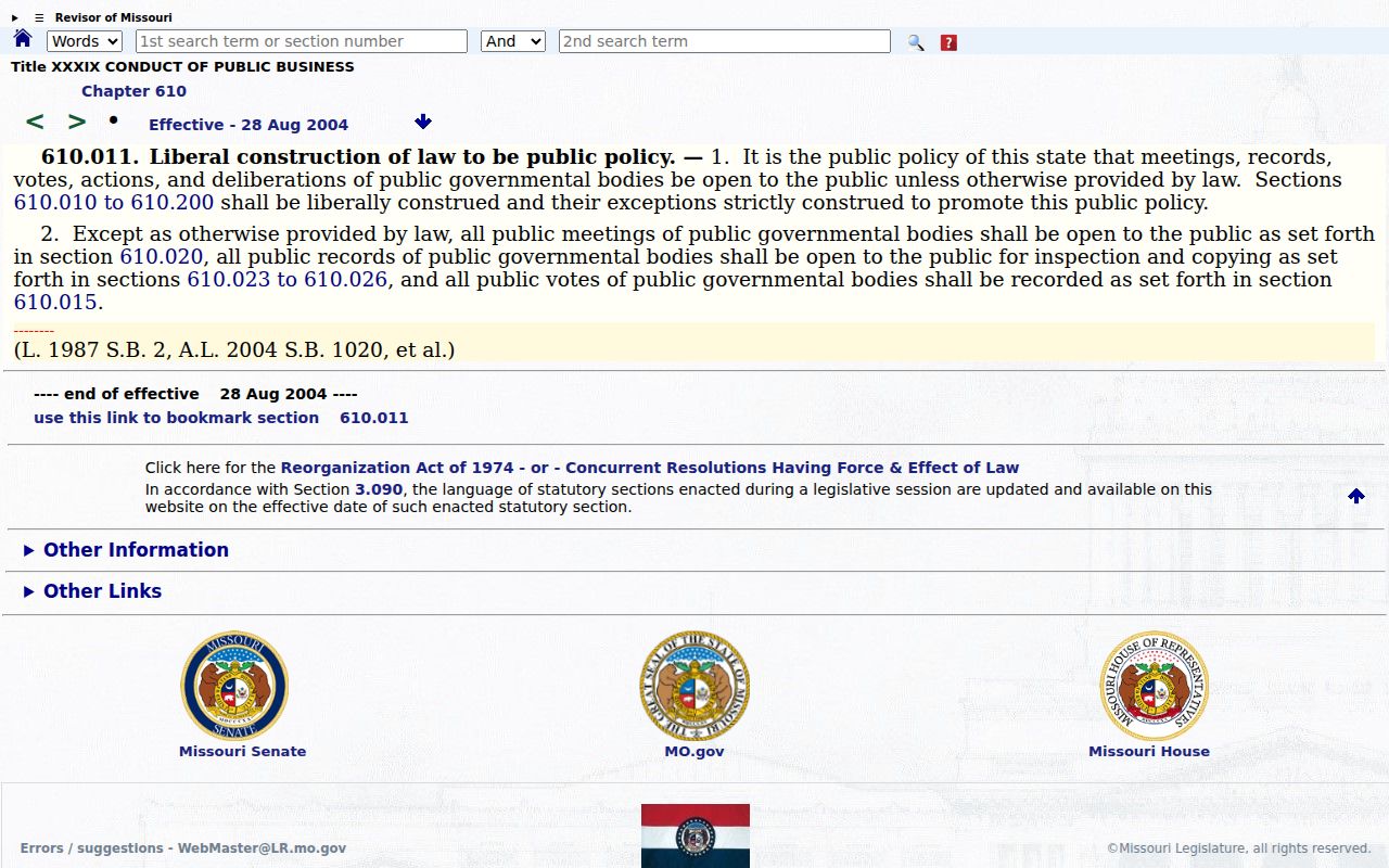 Montgomery County court records public access under Missouri Sunshine policy