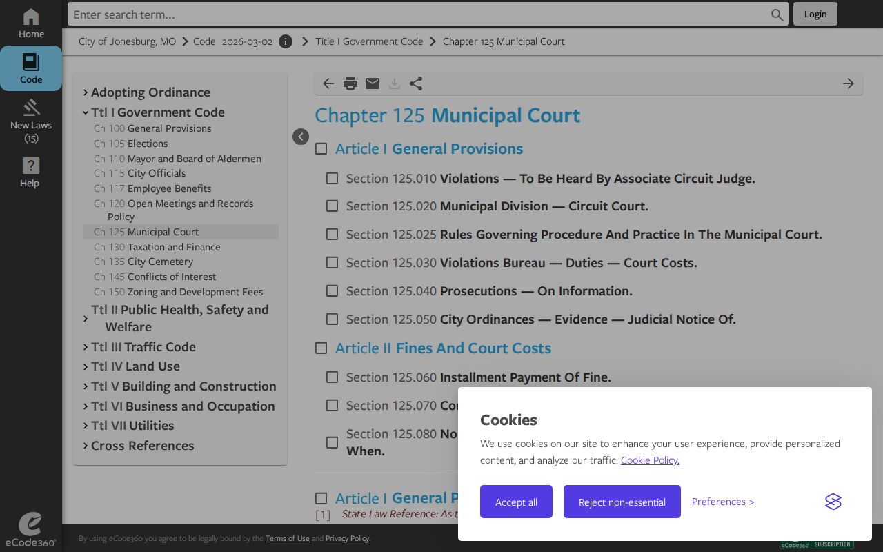 Montgomery County Jonesburg court docket municipal code source